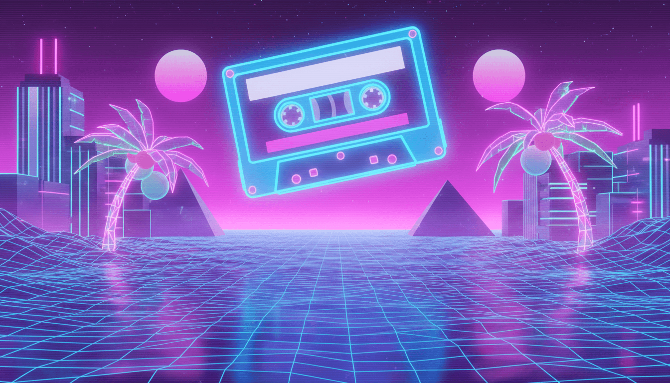 Retro tapes slot game aesthetic